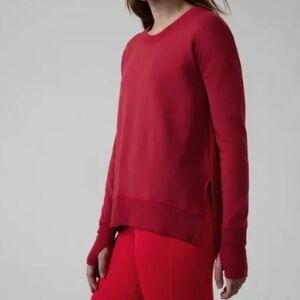 Athleta | Red Coaster Luxe Stripe Sweatshirt Size XS